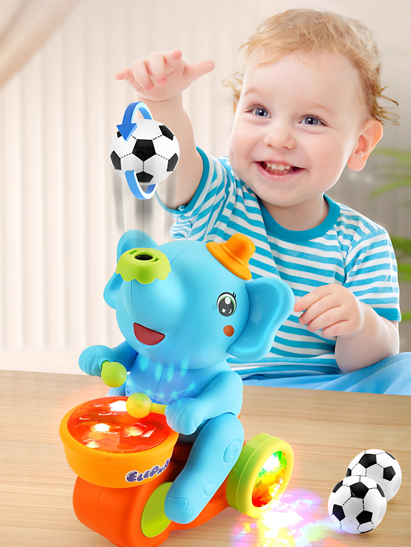 Musical Walking Elephant Drummer Toy
